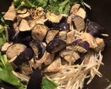甘辛味噌茄子さやえんどうエノキもやし炒め作り方2写真