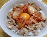 豚マヨキムチ丼作り方2写真