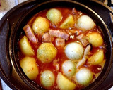 掘れたてジャガイモ、玉ねぎのトマト煮込み作り方3写真
