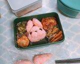 紅しょうがご飯のうさぎさん弁当作り方1写真