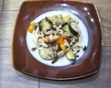 豚肉、茄子、しめじ、トマトのさっぱり炒め作り方3写真