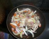 しょうゆ味の焼きうどん作り方3写真