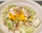 キャベツと半熟卵と鰹ぶしのごま油ニンニク作り方7写真