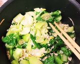 ひき肉とチンゲン菜のふわたまスープ作り方2写真