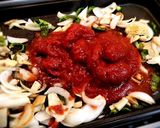ホットプレートで唐揚げトマトパスタ作り方4写真
