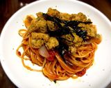 ホットプレートで唐揚げトマトパスタ作り方8写真