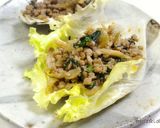 大葉そぼろで香り旨み♪ひき肉のレタス包み作り方5写真