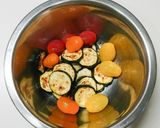夏野菜とピリ辛ねぎ鶏のカラフルベジボウル作り方4写真