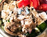 超簡単鯖缶⑤冷汁風鯖トマぶっかけ丼作り方2写真