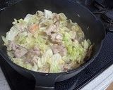鶏肉とキャベツのクリームだしスープパスタ作り方5写真