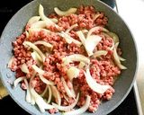 パセリと牛豚の粗挽きそぼろ丼作り方2写真