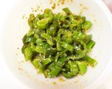 夏に食べたい☆無限ピーマン！胡麻甘酢和え作り方4写真