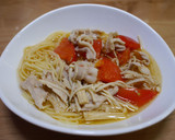 豚肉とトマトとえのき　だしパスタ作り方4写真