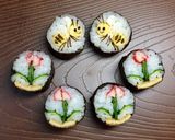 寿司型・模様巻き(野花とミツバチ)作り方19写真
