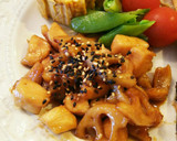 半熟玉子ととり肉のきんぴられんこん丼作り方3写真