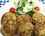 さば缶とひき肉バーグ♪カレー粉の隠し味作り方4写真