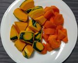 かぼちゃと人参のそぼろ煮作り方1写真
