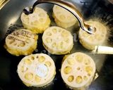 玉ねぎ入り^ ^鶏ひき肉の蓮根はさみ焼き作り方5写真