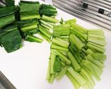 小松菜とベーコンの卵とじ炒め作り方1写真