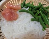 白滝・インゲンのチャチャっとたらこ和え作り方1写真