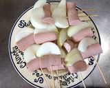 魚肉ソーセージと玉ねぎの串カツ作り方2写真