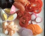 赤い野菜とエビの美ベジボウル作り方4写真