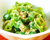 夏に食べたい☆無限ピーマン！胡麻甘酢和え作り方5写真