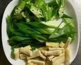 雑な男料理：オクラの味噌汁！！作り方1写真