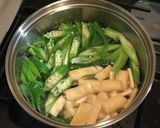 雑な男料理：オクラの味噌汁！！作り方2写真