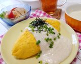 ランチに♪ クリームソースのオムライス作り方17写真