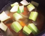 簡単☆ふわふわ卵の青梗菜スープ作り方2写真