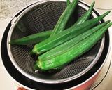 サッパリオクラの梅和え作り方1写真