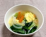 簡単☆ふわふわ卵の青梗菜スープ作り方5写真