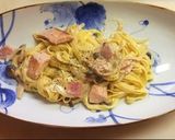 鮭とベーコンしめじのクリームパスタ作り方11写真