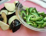 ✿茄子とゴーヤの味噌いため✿作り方1写真