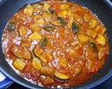 簡単！ズッキーニと竹輪のトマトパスタ作り方4写真