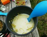 【山ご飯】チキンクリームスープパスタ作り方3写真