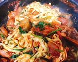 フランクフルトと茄子のトマトパスタ作り方10写真