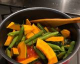 かぼちゃといんげんのトマト煮込み＊作り方2写真