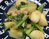 かぶと豚こま肉と油揚げのごま味噌炒め！作り方6写真
