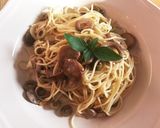 マッシュルームとオリーブのパスタ作り方3写真