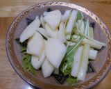 水菜とセロリとりんごのサラダ作り方5写真