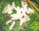 ほうれん草とハムの煎り玉子作り方4写真