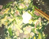 ほうれん草とハムの煎り玉子作り方6写真