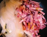 お蕎麦とベーコンの胡麻ドレパスタ風作り方1写真