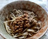 あったか肉うどんに納豆のせ(●´ω｀●)作り方1写真