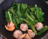 むきえびと小松菜のコンソメ豆腐炒め作り方3写真