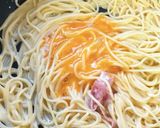 とまおっ流ベーコンとチーズのカルボナーラ風パスタ作り方4写真