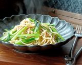 ツナと小松菜の麺つゆガリバタパスタ作り方5写真