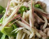 旨塩レモン麺みょうが☆肉うどん☆家族絶賛作り方2写真